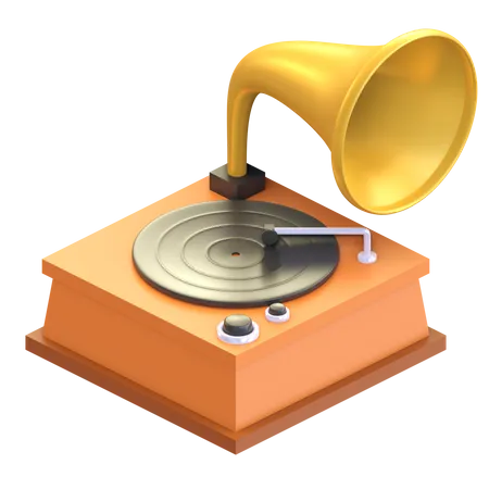 Phonograph Icon 3 D Music Instrument Illustration 3D Illustration