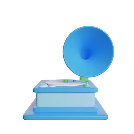 Phonograph Music Playing 3D Icon
