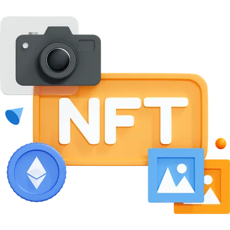 Photo Camera And Ethereum Coin  3D Icon