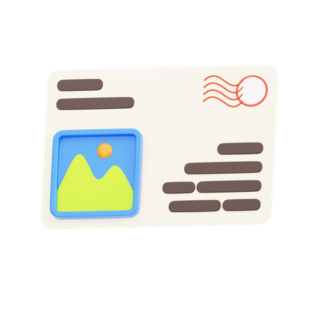 Carte postale illustrée  3D Icon