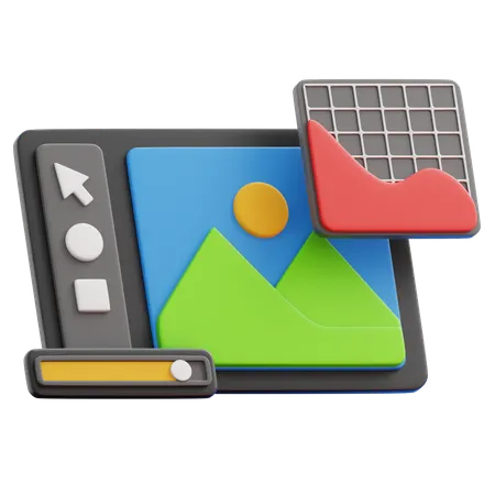 Photo Editing  3D Icon
