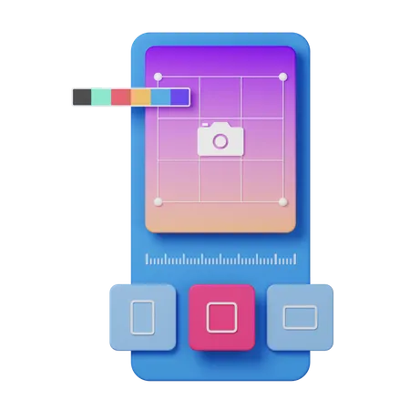 Photo editor app interface  3D Illustration