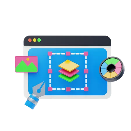 Photo Editor Application  3D Icon
