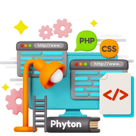 Php Coding  3D Illustration