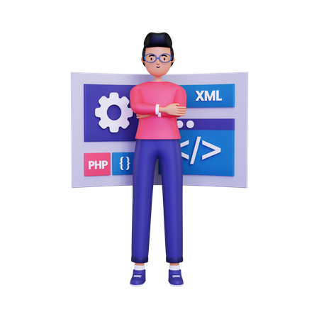 PHP developer  3D Illustration