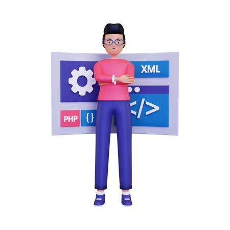 PHP developer  3D Illustration