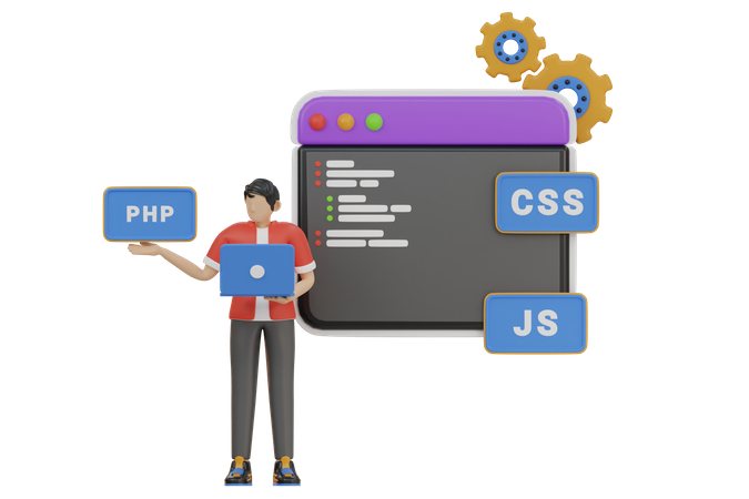 PHP Developer  3D Illustration