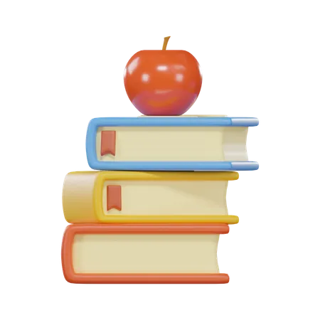 3 D Render Red Apple Education 3D Icon