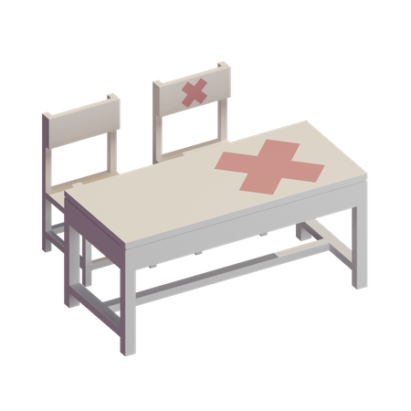 Physical Distancing in Classroom  3D Illustration