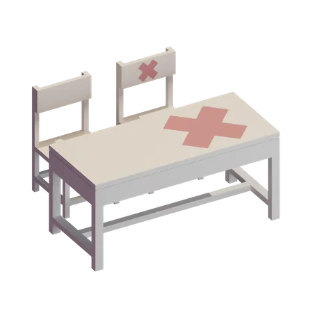 Physical Distancing in Classroom  3D Illustration