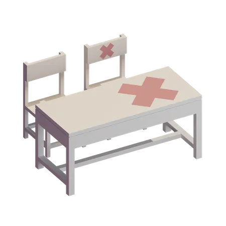 Physical Distancing in Classroom 3D Illustration