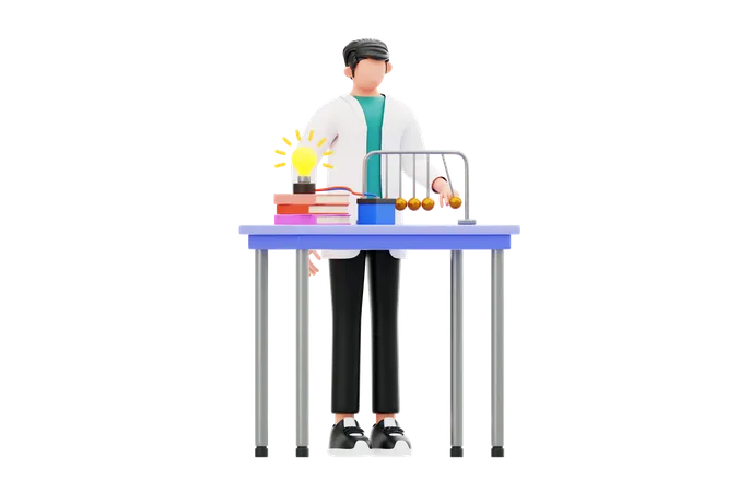 Physics Experiment  3D Illustration