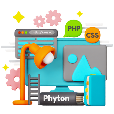 Phython Code  3D Illustration