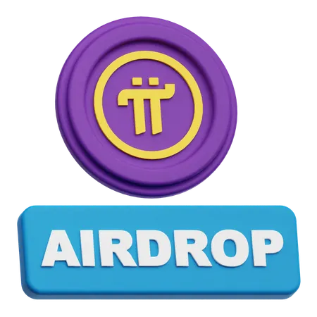 파이 네트워크 에어드랍  3D Icon