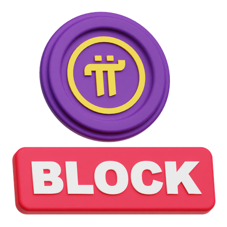 Pi Network Block  3D Icon