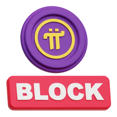 Pi Network Block  3D Icon