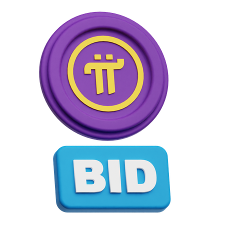 Pi Network Coin Bid  3D Icon