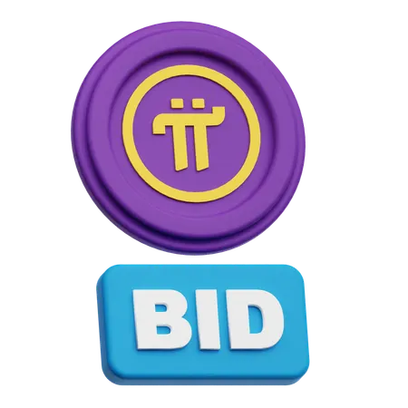 Pi Network Coin Bid  3D Icon