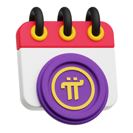 Pi Network Coin Calendar  3D Icon