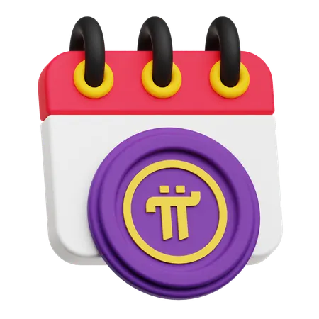 Pi Network Coin Calendar  3D Icon