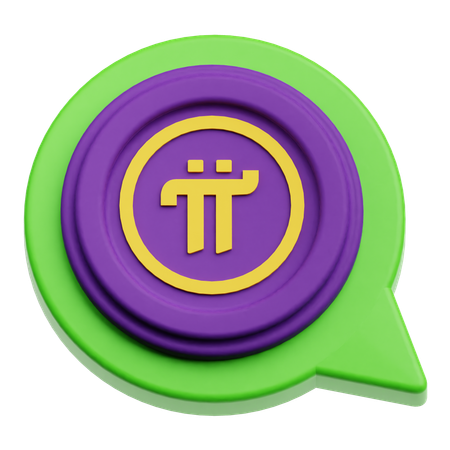 Pi Network Coin Chat  3D Icon