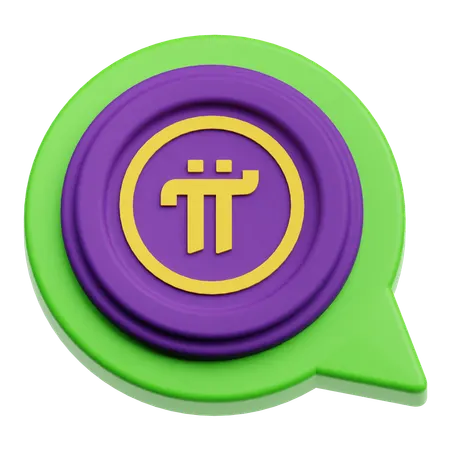 Pi Network Coin Chat  3D Icon