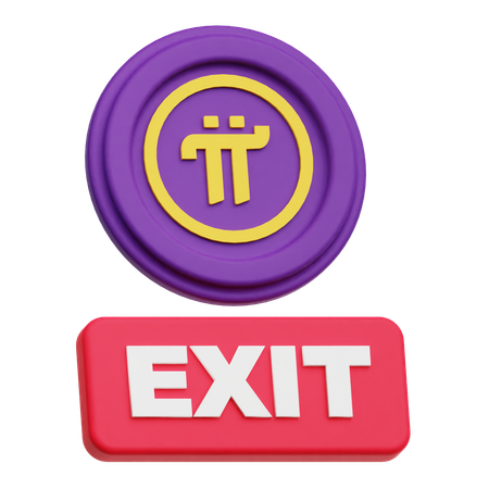 Pi Network Coin Exit  3D Icon