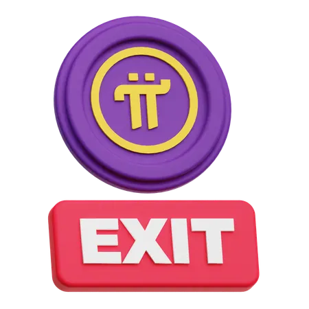 Pi Network Coin Exit  3D Icon