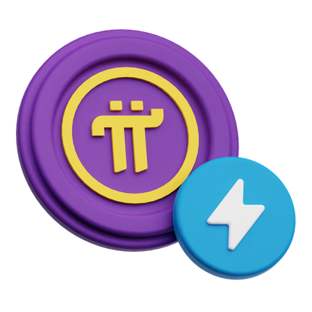 Pi Network Coin Flash  3D Icon