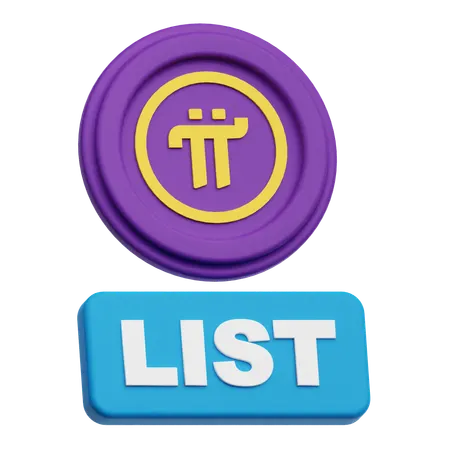 Pi Network Coin List  3D Icon