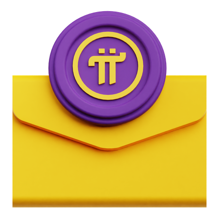 Pi Network Coin Mail  3D Icon