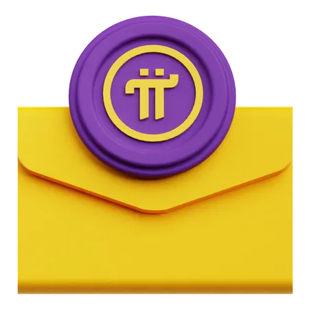 Pi Network Coin Mail  3D Icon