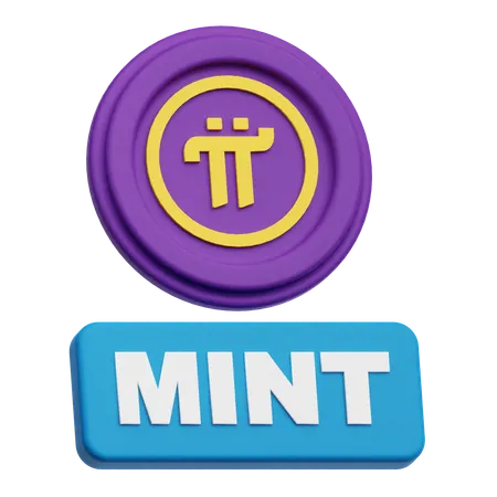 Pi Network Coin Mint  3D Icon