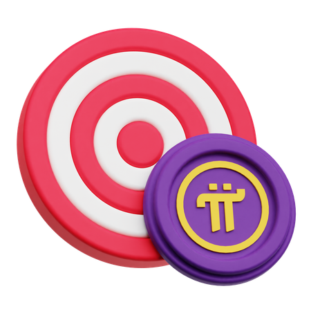 Pi Network Coin Target  3D Icon
