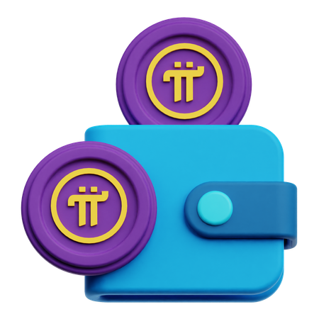 Pi Network Coin Wallet  3D Icon