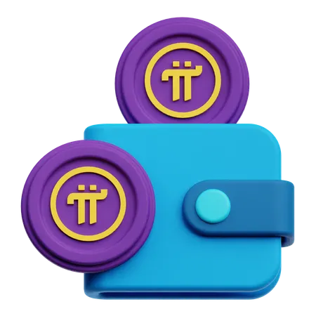 Pi Network Coin Wallet 3D Icon