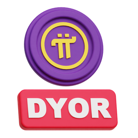 Pi Network Dyor  3D Icon