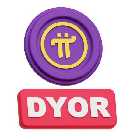 Pi Network Dyor  3D Icon