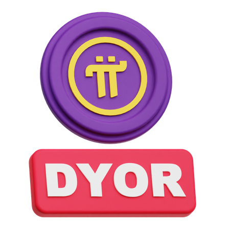 Pi Network Dyor  3D Icon