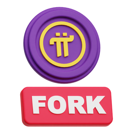 파이 네트워크 포크  3D Icon