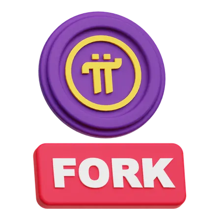 파이 네트워크 포크  3D Icon
