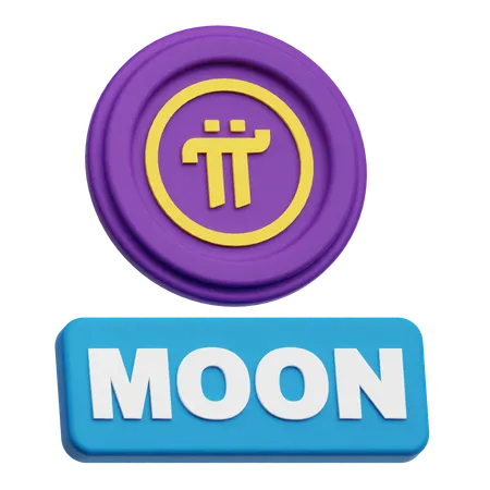 Pi Network Moon  3D Icon