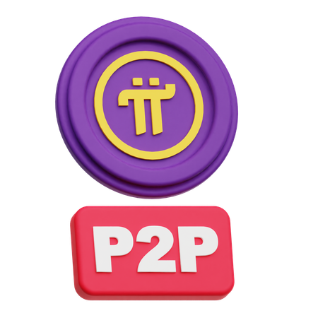 Pi Network P 2 P  3D Icon