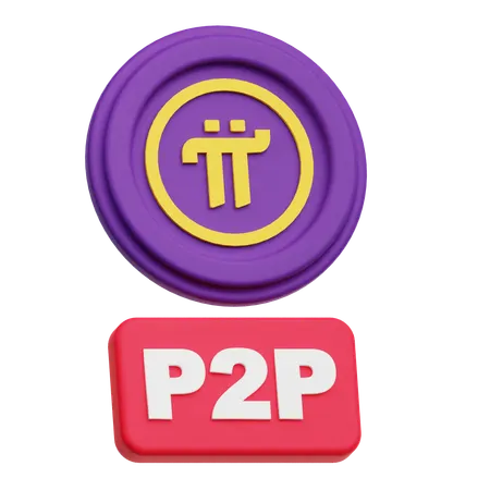 Pi Network P 2 P  3D Icon