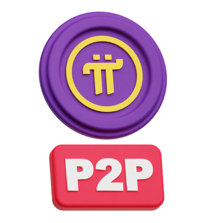 Pi Network P 2 P  3D Icon
