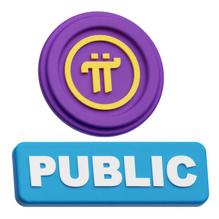 Pi Network Public  3D Icon