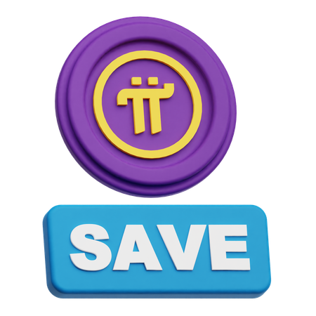 Pi Network Save  3D Icon