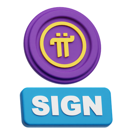 Pi Network Sign  3D Icon