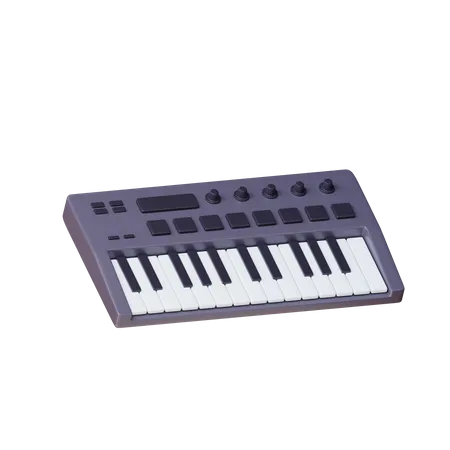3 D Keyboard Music Instrument With Black Theme 3D Icon