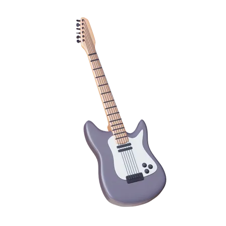 3 D Electric Guitar Music Instrument With Black Theme 3D Icon